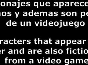 Beautiful woman with curvaceous body in a parody game