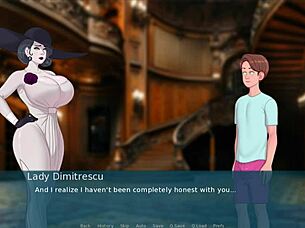 Beautiful woman with curvaceous body in a parody game