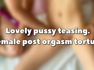 An amateur couple’s girlfriend gets a Hitachi magic wand massage with mutual masturbation and orgasm