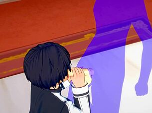 Gay sissy crossdress in Sword Art Online yaoi game porn