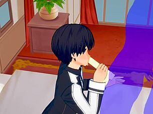 Gay sissy crossdress in Sword Art Online yaoi game porn