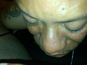 Big black cock cums inside the mouth of an amateur fat girl