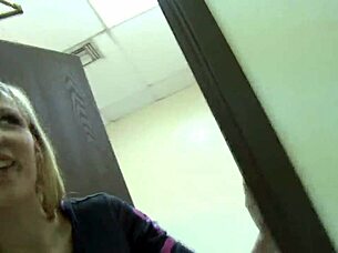 Public gang bang with a white teen and two big cocks