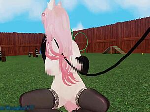 Catgirl Gets Trained By Master To Suck And Squirt In Lesbian Blowbang
