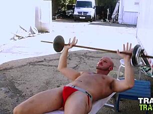 Hot gay jocks Greg Riley and Isaac X in hardcore action
