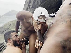 Daddyblack and friends in hot outdoor gay action