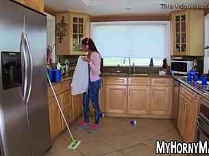 Big breasted maid gets hard anal sex with a big cock
