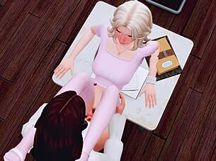 Futanari student seduces and fucks classmate in classroom - Sims 4 anime hentai