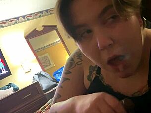 BBW women enjoy a messy threesome with a BBC