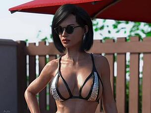 Beautiful brunette teen gets paja from her mature madrastra