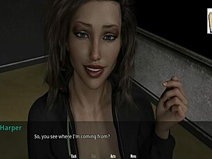 3D anime meets hot brunette coach in a steamy scene