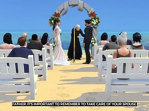 Humiliation and hot sex on the beach for bride-to-be