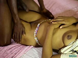 Big tits bouncing while he sucks and fucks his stepmother