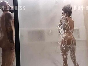 Beautiful amateur couple has hot shower sex with blow job
