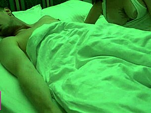 Stepmom seduces stepson in shared room for passionate sex