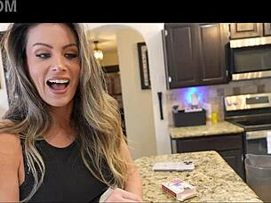 Stepmom Coco Vandi in steamy strip poker game with son