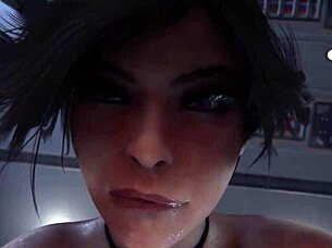 3D animated porn: Horny woman goes crazy with desire for sex