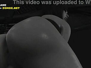 3D animated porn: Horny woman goes crazy with desire for sex