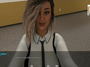 Beautiful brunette Katie’s deep throat skills in 3D adult film Wvm 31