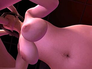 A mature and still very hot woman with an amazing set of large natural breasts gives a sloppy blowjob in this POV video