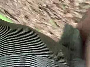 Alternative couple gets kinky in the park and gets caught in the act