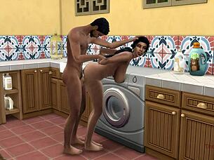 Stepson fucks stepmother stuck in washing machine emotionally