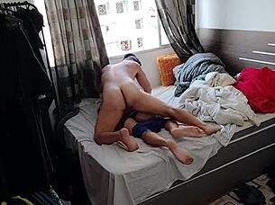 Big dick in tight hole in gay group sex scene