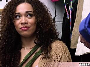 Interracial sex with shoplifting teen gets punished in mall