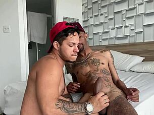 Gay man gets hard and gives a good massage