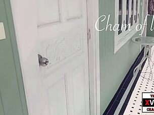 Amateur Japanese girl gets fucked in the bathroom during a 3 girl action