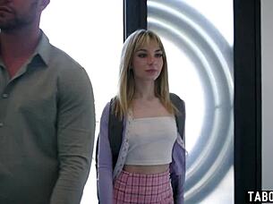 Small-titted teen gets punished and fucked by her stepdad