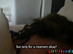 Hot black-haired girlfriend desires morning lesbian sex with the help of her friend’s big dick