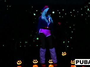 Britney Amber and her girlfriend’s Halloween threesome of a different kind