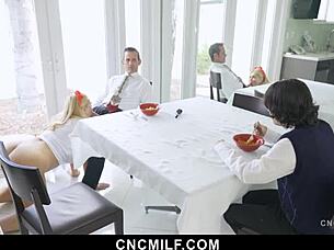 Bbw stepmother serves her family in hardcore sexual acts