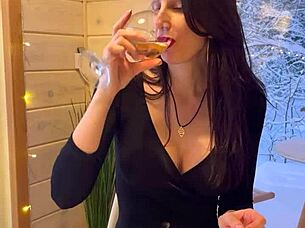Married woman has sex with a stranger at a restaurant