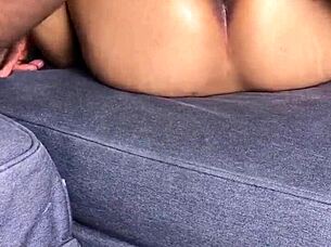 A black cock cums inside a wife’s vagina after a hot blowjob and sex