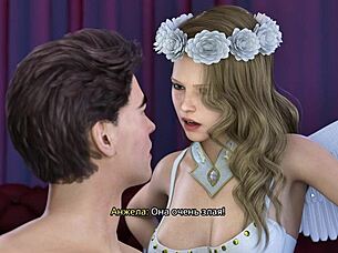 Beautiful women in bondage in a threesome in a cartoon adult film