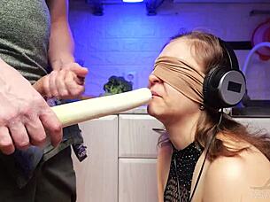 Young and beautiful amateur gets a mouthful of cum