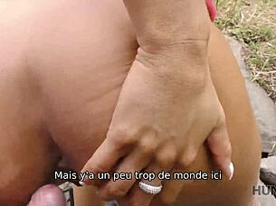 Skinny teen gets fucked by her money-loving boyfriend outdoors