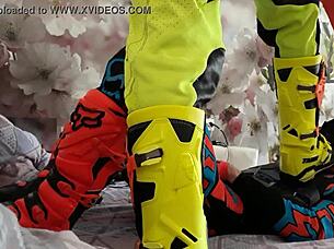 Gay motocross accident with boots