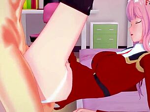 Zero two and darling's passionate encounter in Franxx world