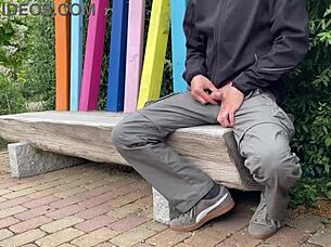 A homemade video of a big assed MILF who gets fucked on a park bench