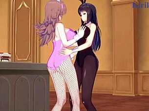 Intense lesbian scenes in Super Robot Wars hentai