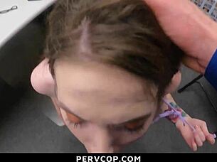 Teen gets punished for shoplifting in backroom with cop