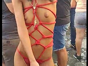 Public upskirt view of hairy beauty with armpit and downblouse angles