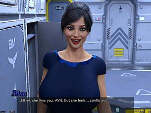Big tits MILF in 3D animated space adventure