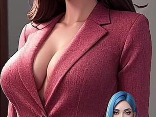 Young and petite girls without clothes in anime style porn video created with AI