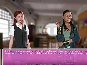 Hot black teacher Denise in summer city heat