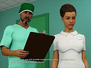 Big-boobed anime babes in visual novel-style porn game Commented gameplay