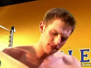 Hot athletes engage in anal sex with their big cocks